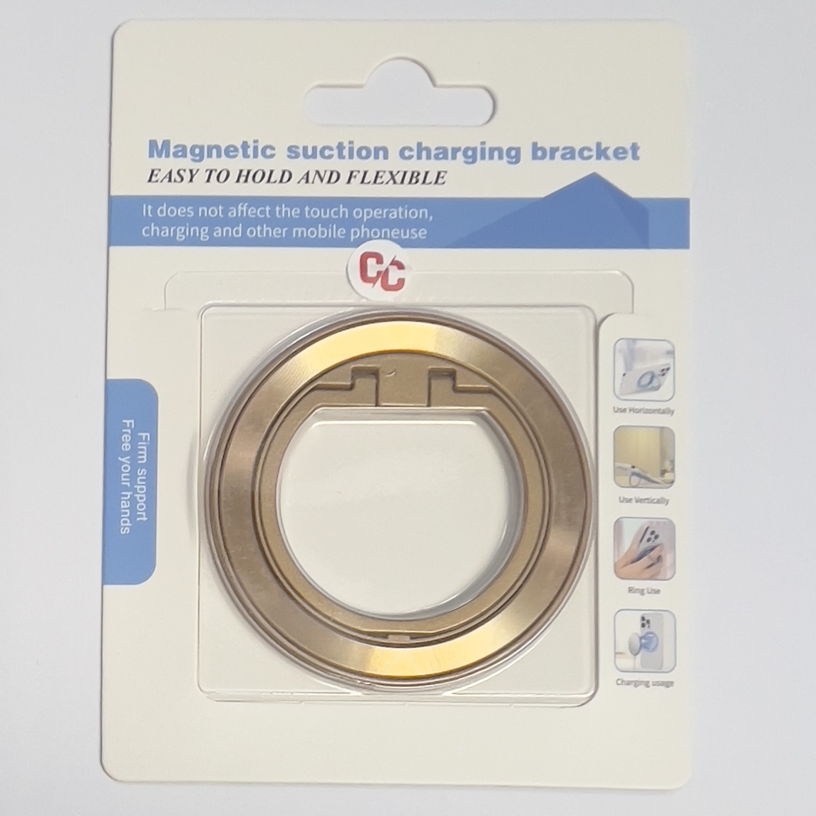 Suport telefon cu conectare magnetica Auriu